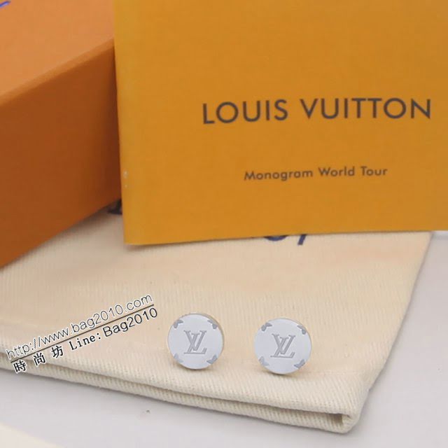 Louis Vuitton新款飾品 路易威登圓形字母耳釘 LV金色玫瑰金耳環  zglv2153